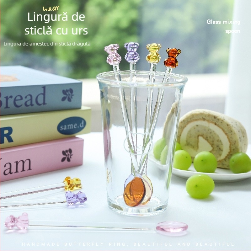 Lingură Longxin - stil japonez, motiv crin de vale, logo imprimat.