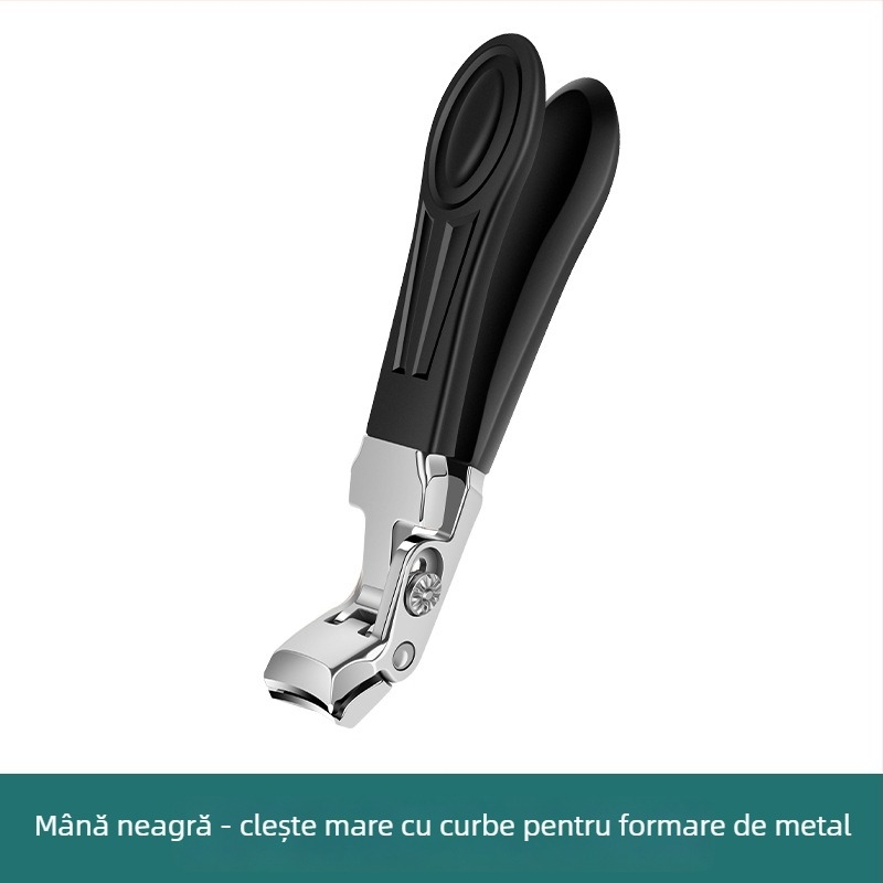 Set de tăiat unghii cu deschidere mare, gură plată, portabil, din plastic și oțel inoxidabil