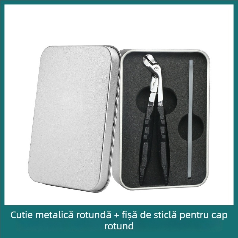 Set de tăiat unghii cu deschidere mare, gură plată, portabil, din plastic și oțel inoxidabil