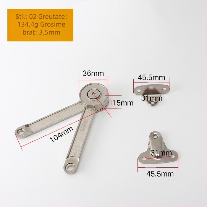 Suport de dulap în formă de S, ridicare reglabilă, aliaj de zinc, model 03, stil modern minimalist, placare electrolitică