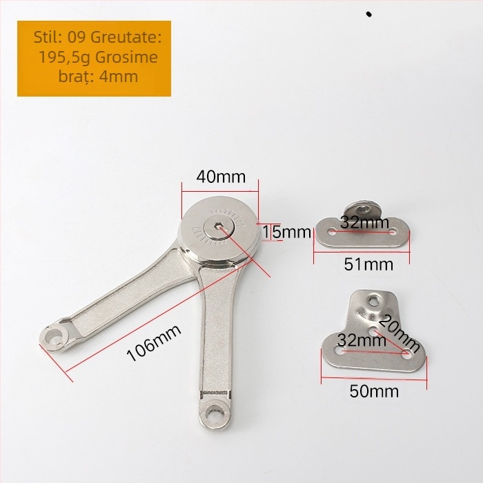 Suport de dulap în formă de S, ridicare reglabilă, aliaj de zinc, model 03, stil modern minimalist, placare electrolitică
