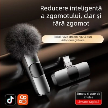 Microfon lavalier pentru streaming live și înregistrări video – Wireless, cu baterie încorporată, reducere zgomot (Capacitatea bateriei ≤50 mAh; SNR ≥70 dB; autonomie 3–6 h; Putere 50)