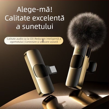 Microfon lavalier pentru streaming live și înregistrări video – Wireless, cu baterie încorporată, reducere zgomot (Capacitatea bateriei ≤50 mAh; SNR ≥70 dB; autonomie 3–6 h; Putere 50)