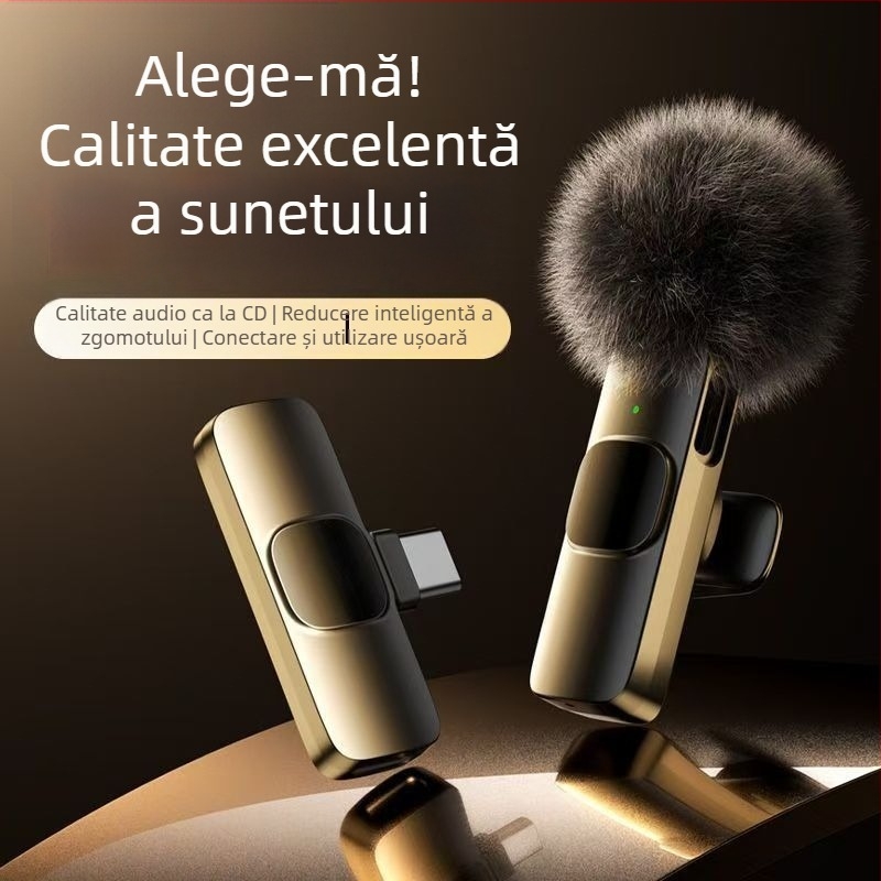 Microfon lavalier pentru streaming live și înregistrări video – Wireless, cu baterie încorporată, reducere zgomot (Capacitatea bateriei ≤50 mAh; SNR ≥70 dB; autonomie 3–6 h; Putere 50)