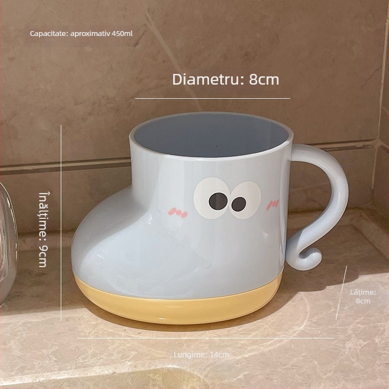 Pahar din plastic pentru clătirea gurii, pentru uz casnic, design drăguț pentru copii și cupluri, potrivit pentru cămine studențești