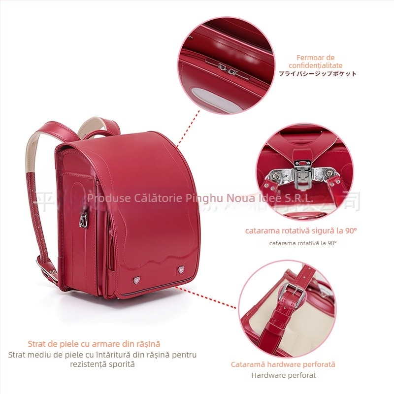 Rucsac școlar unisex pentru clasa întâi cu protecție a coloanei și reducere a încărcării, PU material, impermeabil, respirabil, rezistent la uzură, anti-furt