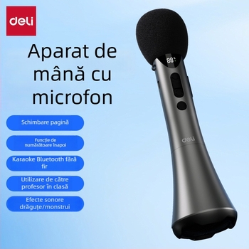 Amplificator portabil de karaoke cu microfon încorporat — model L-698, 15W ieșire, baterie detașabilă, autonomie peste 12 ore, alimentare 5V
