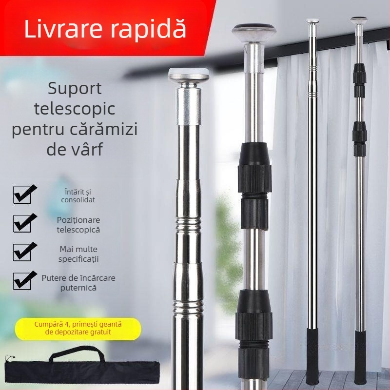 Bară telescopică din oțel inoxidabil pentru uscat haine pe balcon