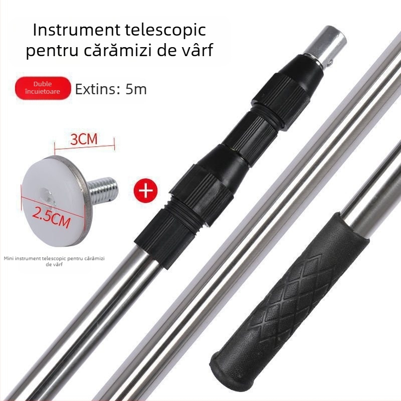 Bară telescopică din oțel inoxidabil pentru uscat haine pe balcon