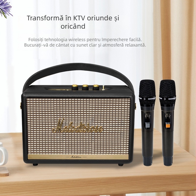 MELODIC Melody Rose 03 Boxă Bluetooth wireless cu microfon karaoke — pentru exterior, portabilă, 4 difuzoare, baterie 6000mAh, Bluetooth 5.3, 130W, 60Hz-15kHz