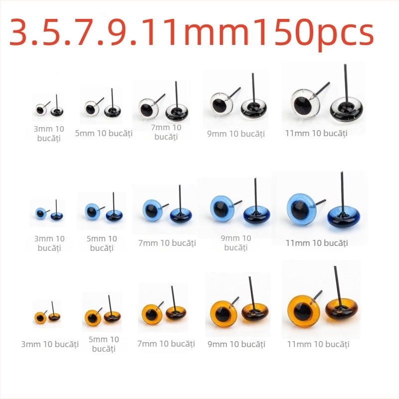 Ochi de sticlă pentru păpuși și urși de pluș, set de 120 bucăți, arse la temperaturi înalte