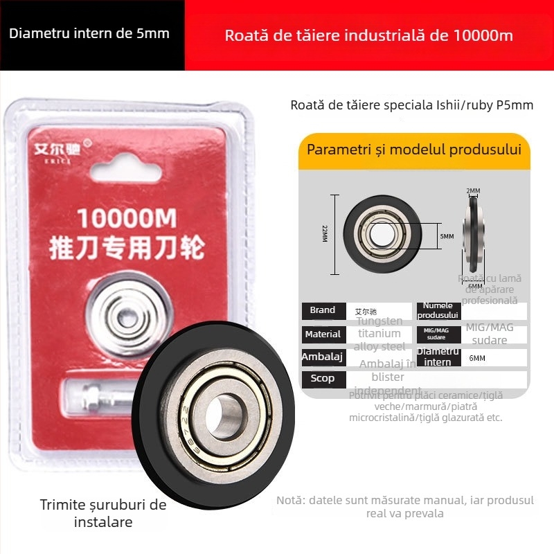 Roată de lamă pentru plăci, model profesional Xiali, lamă din sticlă obișnuită, grosime de tăiere implicită, neimportat