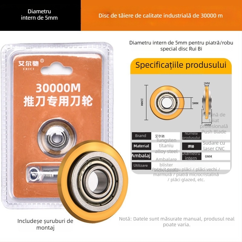 Roată de lamă pentru plăci, model profesional Xiali, lamă din sticlă obișnuită, grosime de tăiere implicită, neimportat