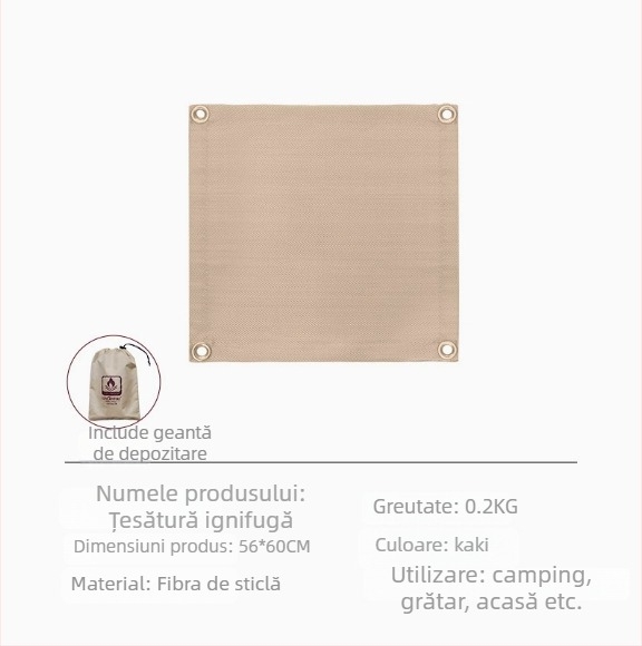 Covoraș ignifug pentru grătar – izolație la înaltă temperatură, țesătură din fibră de sticlă