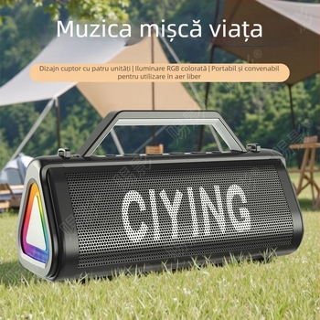 Boxă karaoke Bluetooth fără fir, puternică, cu microfon încorporat și difuzor de bas, 18W, Bluetooth 5.0, 2 difuzoare, 100Hz-20kHz, baterie încorporată 1200-2000mAh, rază de până la 10 m