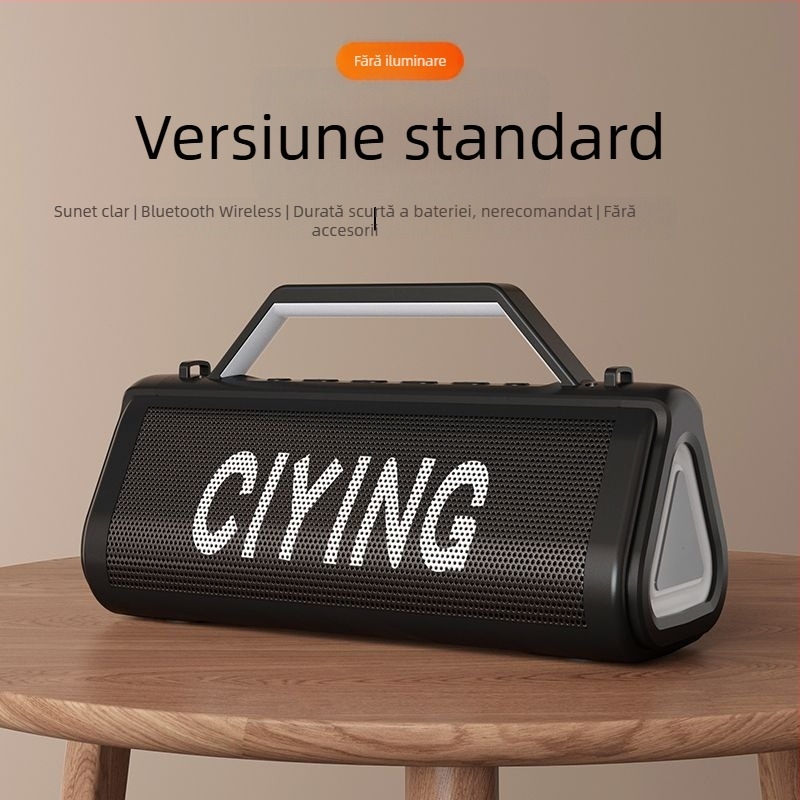 Boxă karaoke Bluetooth fără fir, puternică, cu microfon încorporat și difuzor de bas, 18W, Bluetooth 5.0, 2 difuzoare, 100Hz-20kHz, baterie încorporată 1200-2000mAh, rază de până la 10 m