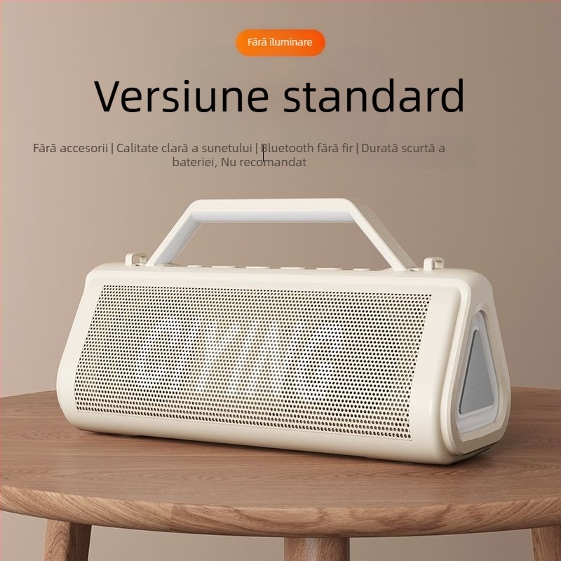 Boxă karaoke Bluetooth fără fir, puternică, cu microfon încorporat și difuzor de bas, 18W, Bluetooth 5.0, 2 difuzoare, 100Hz-20kHz, baterie încorporată 1200-2000mAh, rază de până la 10 m