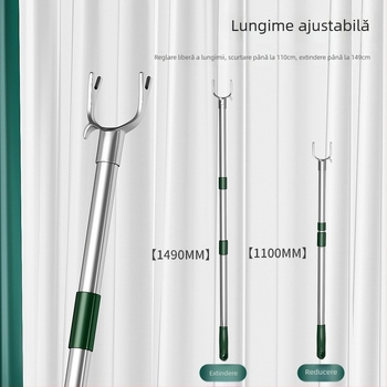 Stâlp de uscare haine din oțel inoxidabil, telescopic, pentru lenjerie și haine, stil modern minimalist, Chef Joon