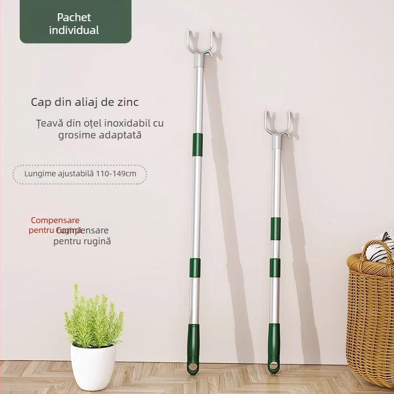 Stâlp de uscare haine din oțel inoxidabil, telescopic, pentru lenjerie și haine, stil modern minimalist, Chef Joon