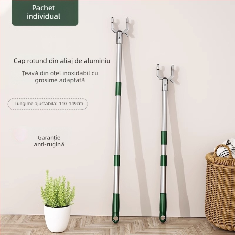 Stâlp de uscare haine din oțel inoxidabil, telescopic, pentru lenjerie și haine, stil modern minimalist, Chef Joon