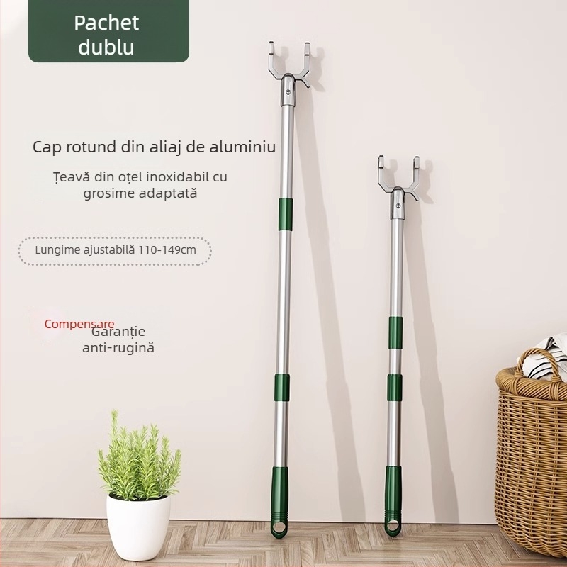 Stâlp de uscare haine din oțel inoxidabil, telescopic, pentru lenjerie și haine, stil modern minimalist, Chef Joon