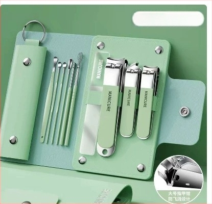 Set portabil de unelte pentru manichiură, din oțel carbon, 300 de bucăți, greutate netă 150,1 g