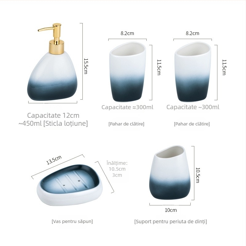 Qianhuiju set ceramic pentru baie de 5 piese