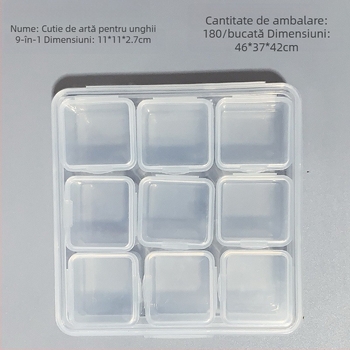 Cutie de depozitare pentru bijuterii și manichiură, cu 12 compartimente transparente, design cu grilă independentă, multifuncțională
