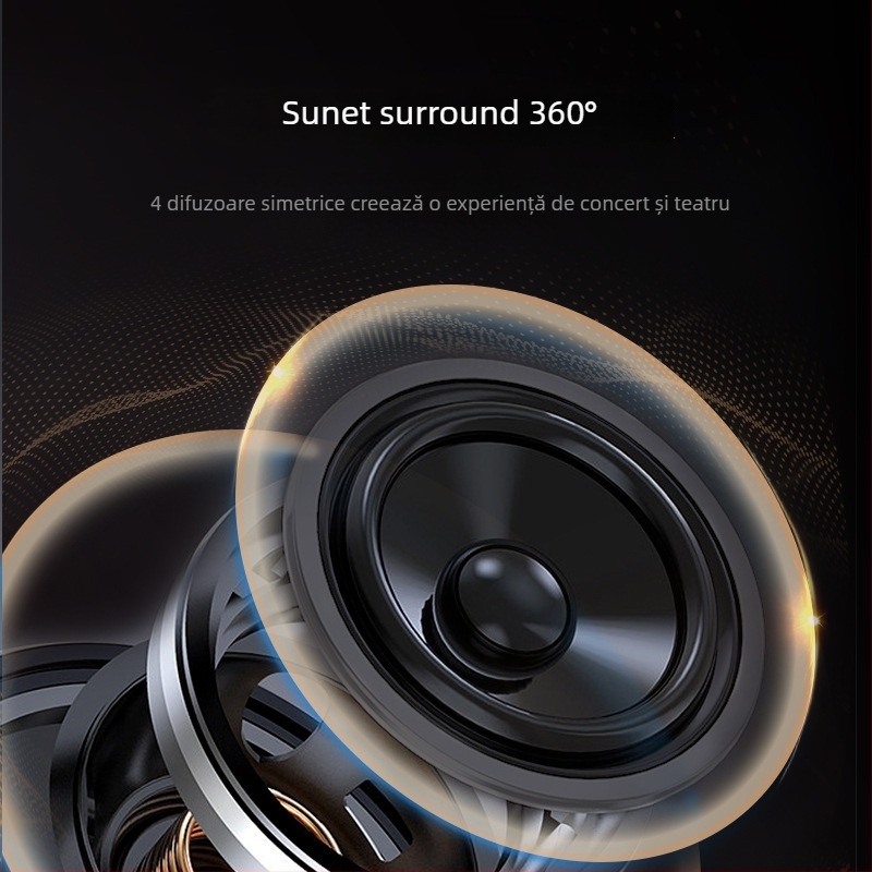 LP90Pro difuzor Bluetooth cu 5 difuzoare, 120W, răspuns în frecvență 100 Hz–20 kHz, SNR ≥100 dB, Bluetooth 5.3, baterie încorporată 4000–6000 mAh