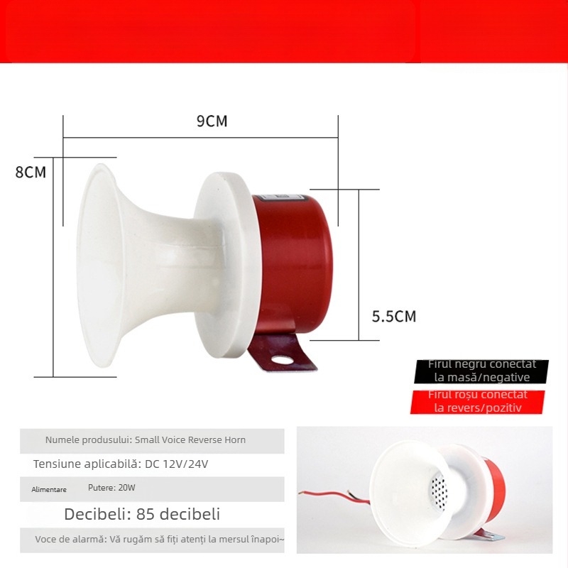Difuzor înalt de sunet pentru recul – claxon pentru mers înapoi, model Reversing horn, fără personalizare