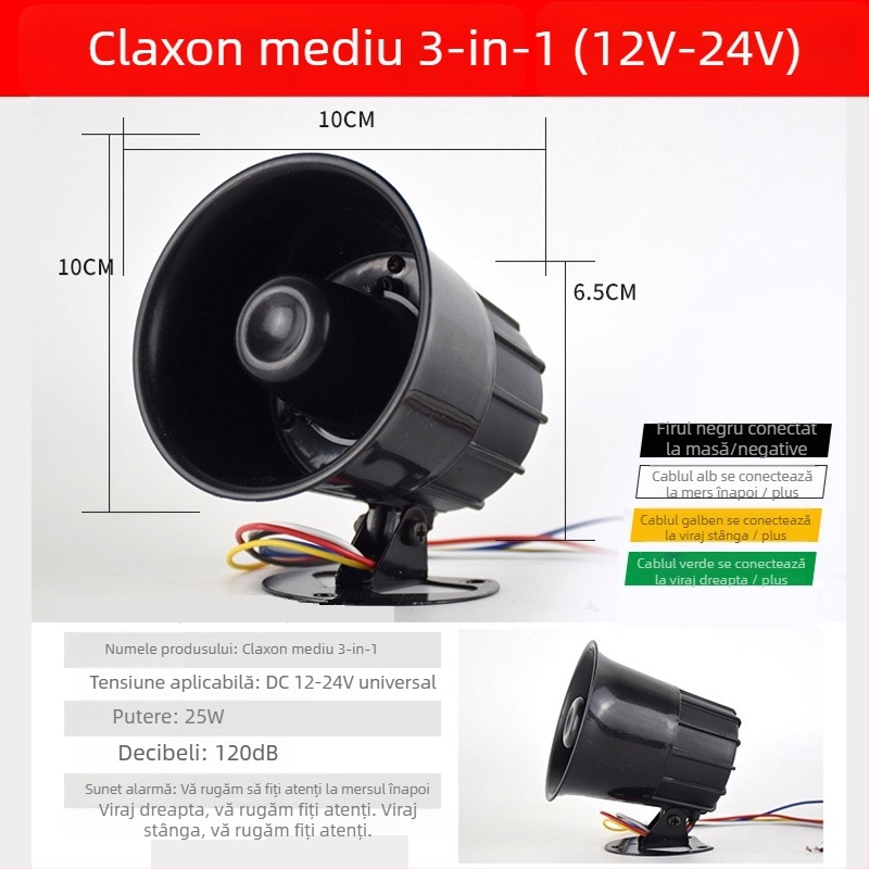 Difuzor înalt de sunet pentru recul – claxon pentru mers înapoi, model Reversing horn, fără personalizare