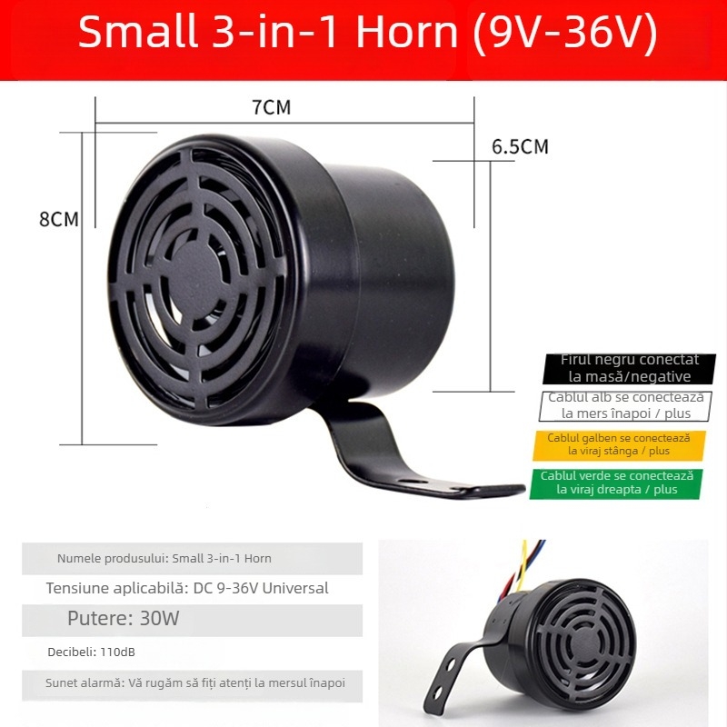 Difuzor înalt de sunet pentru recul – claxon pentru mers înapoi, model Reversing horn, fără personalizare