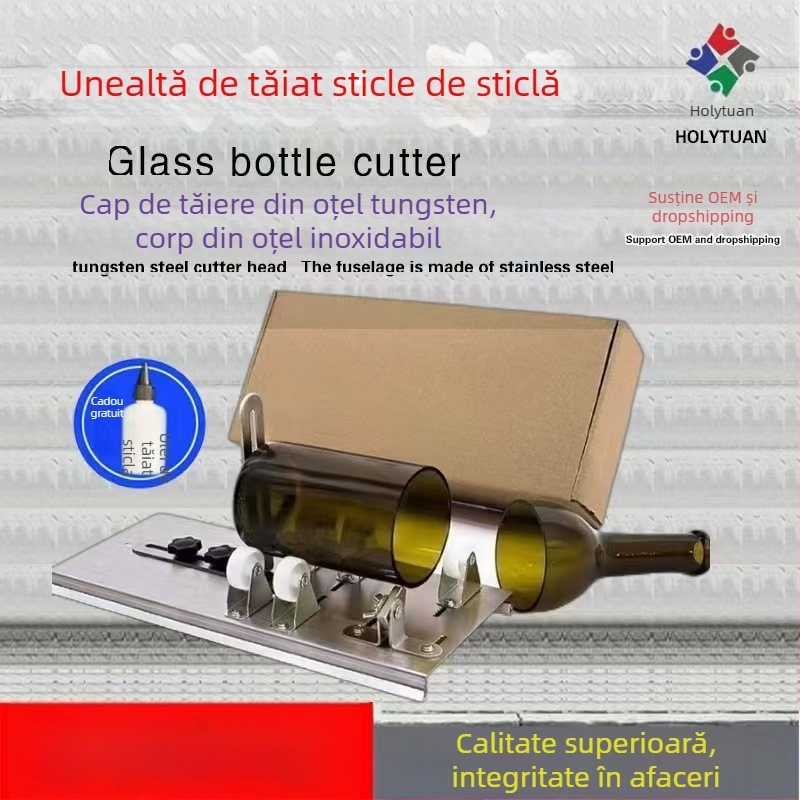Tăietor manual pentru sticlă, tip roller, pentru tăierea tuburilor de sticlă, sticle și recipiente ceramice