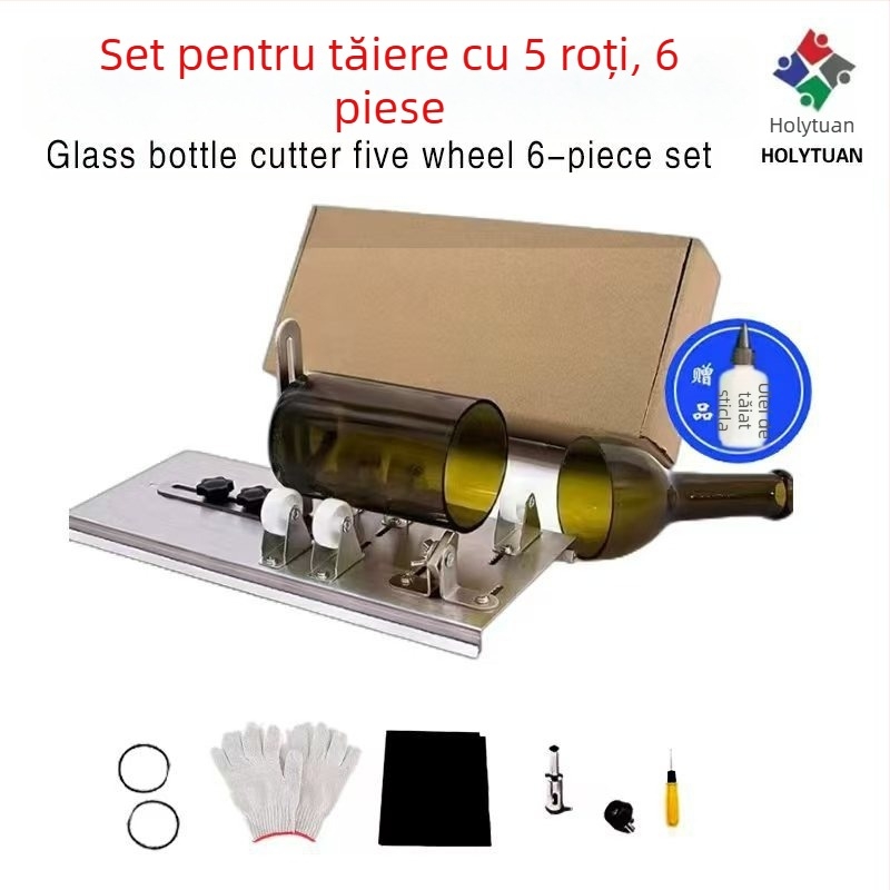 Tăietor manual pentru sticlă, tip roller, pentru tăierea tuburilor de sticlă, sticle și recipiente ceramice