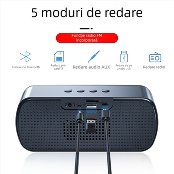 Boxă Bluetooth wireless cu difuzoare duale, Bluetooth 5.0, 40 Hz–20 kHz, 5W, sunet 360°