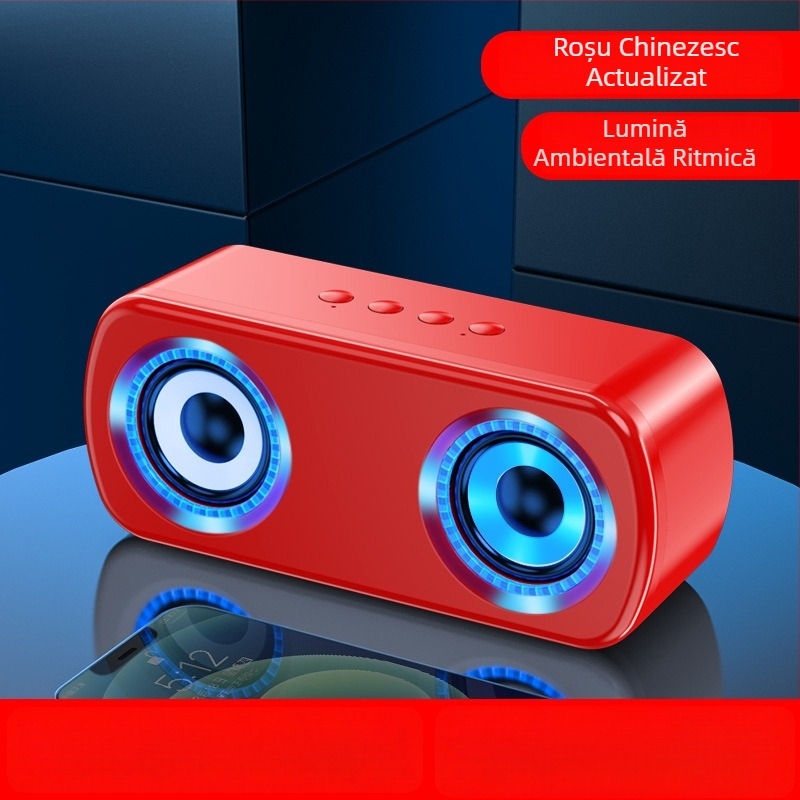 Boxă Bluetooth wireless cu difuzoare duale, Bluetooth 5.0, 40 Hz–20 kHz, 5W, sunet 360°