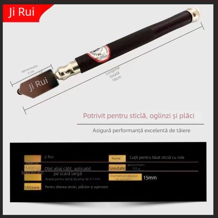 Tăietor de sticlă cu lamă mare pentru plăci groase și plăci de podea, manual (Brand: Unique; Tip: Altul; Domeniu de aplicare: Altul)