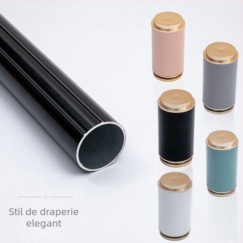 Set de bare pentru perdea cu suport din aliaj de aluminiu, șină simplă sau dublă, stil modern și simplu, personalizabil