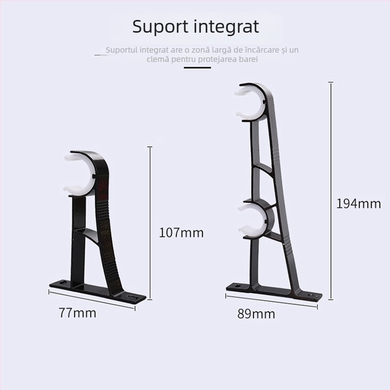 Set de bare pentru perdea cu suport din aliaj de aluminiu, șină simplă sau dublă, stil modern și simplu, personalizabil
