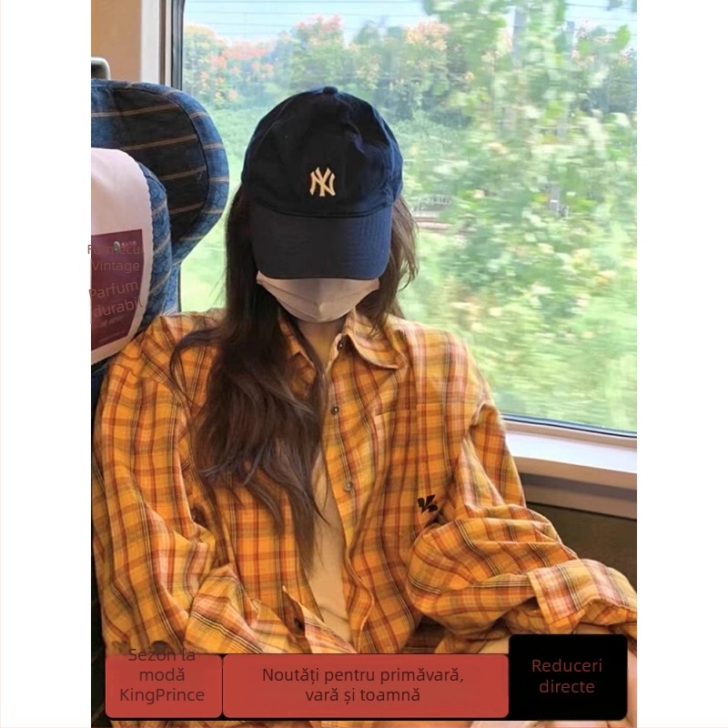 Cămașă polo în stil coreean, croială lejeră, mâneci lungi, poliester, fără călcare, nasturi în față