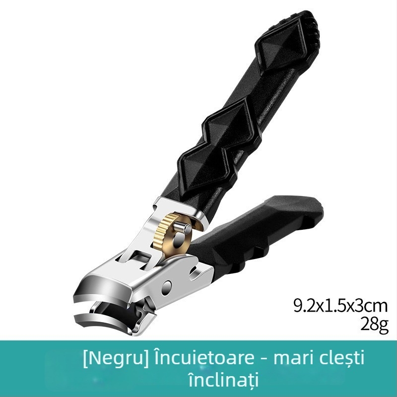 Set de tăiere a unghiilor cu deschidere mare, protecție anti stropire, priză ergonomic, material plastic + oțel inoxidabil, model portabil pentru uz casnic
