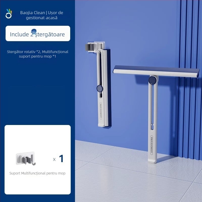 Baojiajie instrument de curățare a sticlei, plastic, ștergere pe o singură parte, manual, utilizare casnică
