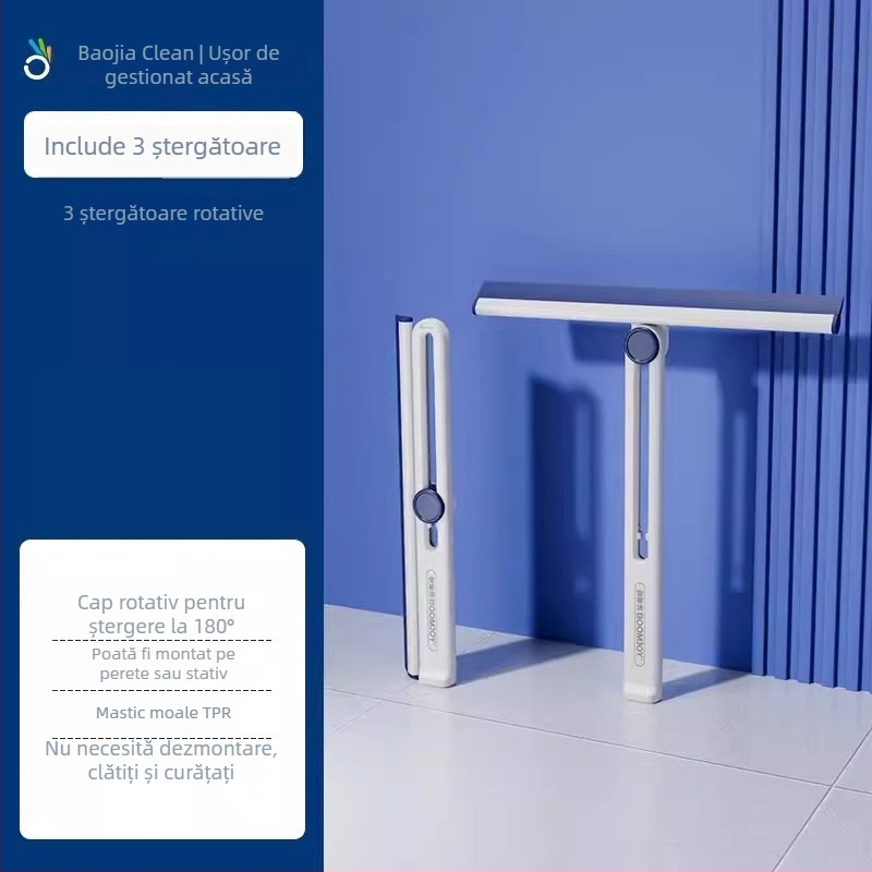 Baojiajie instrument de curățare a sticlei, plastic, ștergere pe o singură parte, manual, utilizare casnică