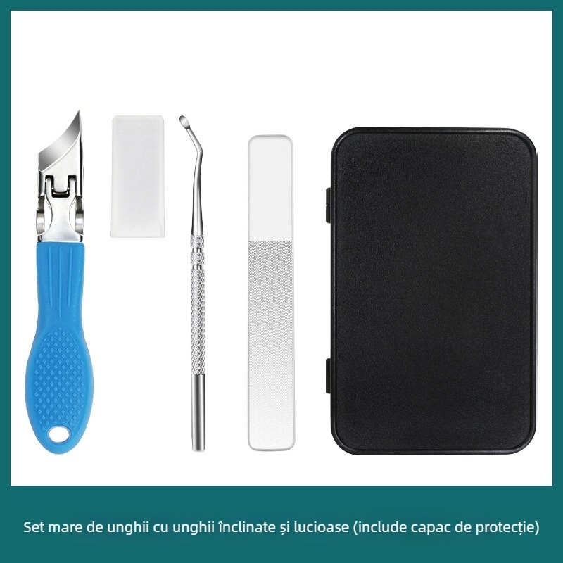 Tăietor de unghii portabil din oțel inoxidabil, cu gură înclinată și gură ascuțită