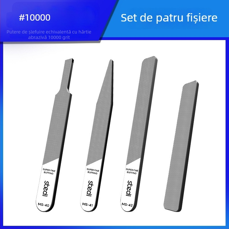 Stelite MS seria set de fișiere oglindă din sticlă pentru modelele Gundam – unelte de polisare a duzelor și curățare