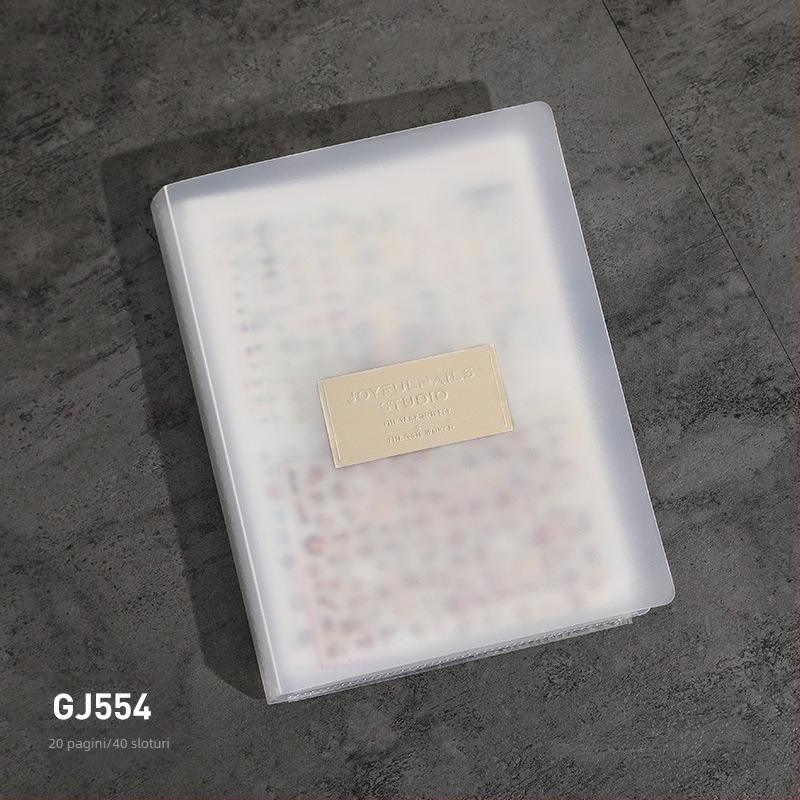 Album de stocare a autocolantelor pentru unghii – stil japonez, transparent, rezistent la praf, pentru autocolante de unghii, afișare și organizare, 33 g, panou de afișare artă pentru unghii, ambalaj de bază