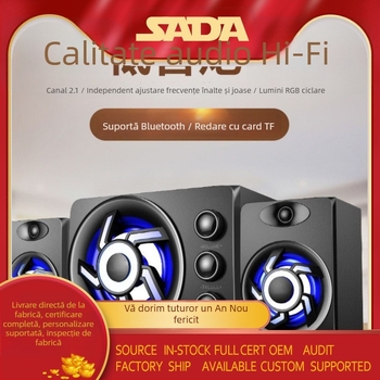 Boxe pentru calculator 2.1 canale, 3W putere, intrare 3,5 mm, Bluetooth 2.1, carcasă din lemn