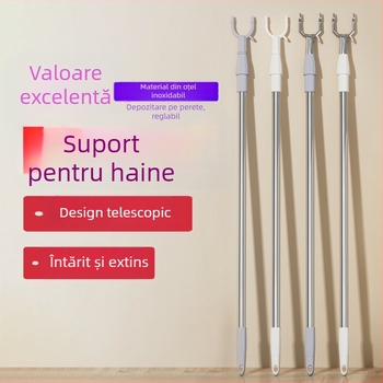 Uscător de haine telescopic din oțel inoxidabil, pentru balcon și baie, stil modern minimalist