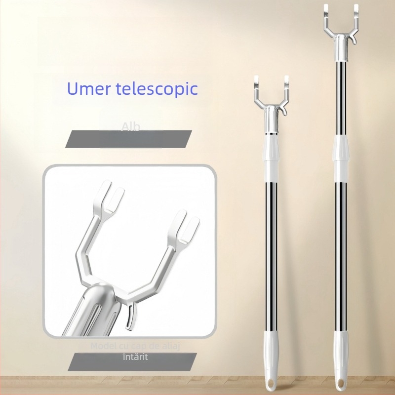 Uscător de haine telescopic din oțel inoxidabil, pentru balcon și baie, stil modern minimalist