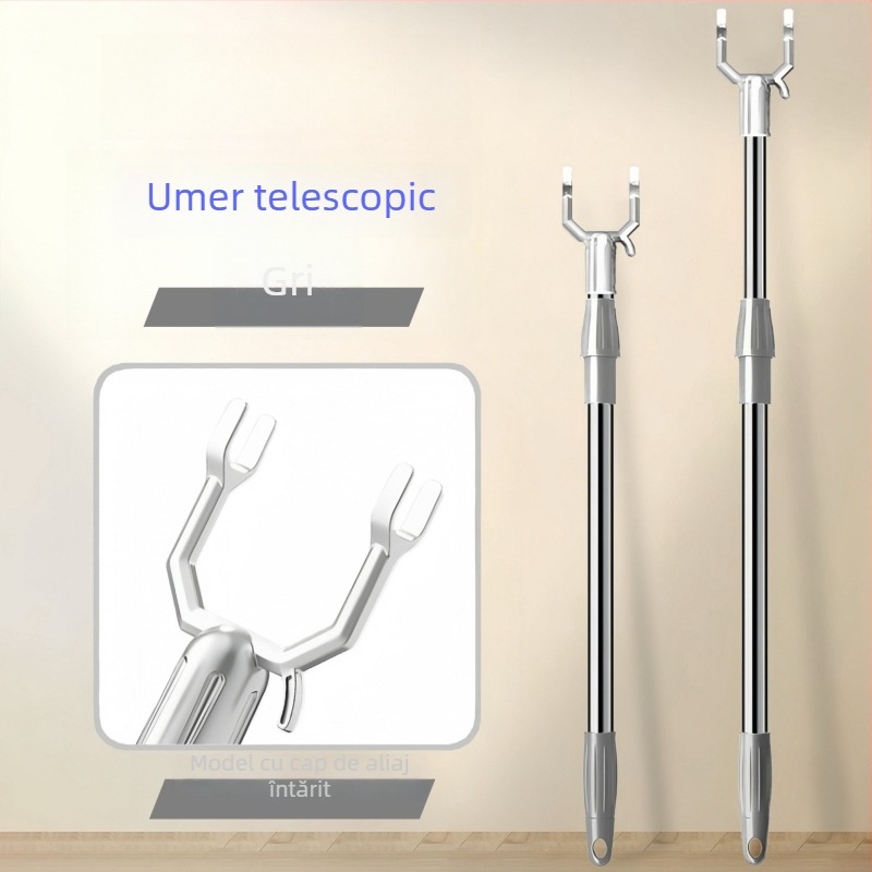 Uscător de haine telescopic din oțel inoxidabil, pentru balcon și baie, stil modern minimalist